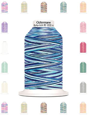 Nähmit - Gütermann Bulky Lock 80 Bauschgarn Farbverlaufsgarn 1000m Rolle Overlockgarn (32-9957)