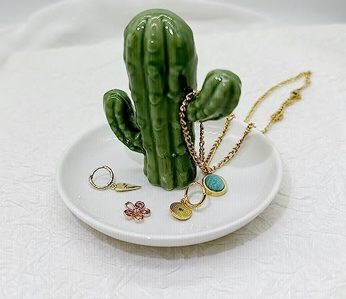 Bigbabybig Grüner Kaktus Ringhalter für Schmuck Einhorn Schmuck Organizer Keramik Ringe Schale Ohrringe Schlafzimmer Dekor Verlobungsring Halter Platte Frauen (Stil B)