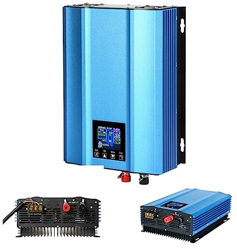 1000W Solar Netzgekoppelter Wechselrichter 24V Regelbar Micro Inverter, MPPT Reiner Sinus AC220V Ausgang Grid Tie Inverter für Solarpanelen, 24V Batterieentladung 80-650W Regelbare Ausgangsleistung