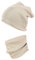 TupTam Mütze und Schal Kinder Set – Weiches Schal Mütze Set Kinder für Herbst und Winter, Farbe: Rippstoff Beige, Größe: 52-56