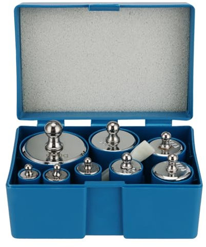 ZOENHOU Juego de pesas de calibración, 1 kg, 10 g, 20 g, 50 g, 100 g, 200 g, 500 g, calibración de precisión, peso con pinzas de peso de calibración, para laboratorio, joyas