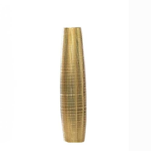 Pevfeciy Vase de Sol doré Grand Vase sur Pied en céramique de 60 cm de Haut, Vase de Sol en Herbe de Pampa avec Branches décoratives Modernes pour Salon, Mariage, Table à Manger, Bureau,d'or,M