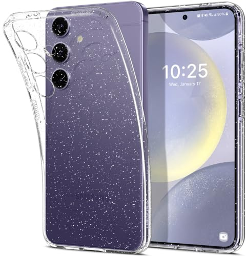 Spigen Liquid Crystal Glitter für Samsung Galaxy S24 -Crystal Quartz | Keine Luftblasen dank Mikropunkt-Technologie, Air Cushion Tech, Anti-Yellowing