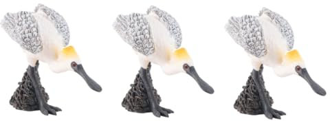 ibasenice Spielzeug 3 STK Künstlicher Vogel Vogelfigur Ornament Statue Vogelverzierung Schwarzgesichtige -skulptur Kids Toys Vogelfigur Geschenke Kind Plastik Tier Weiß Schwarzgesichtiger