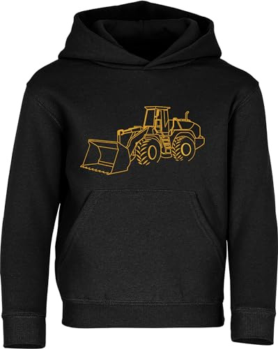 Baddery Kinder Hoodie „Traktor“ & „Radlader“ - Bauernhof & Baustelle | Kapuzenpullover für Jungen & Mädchen