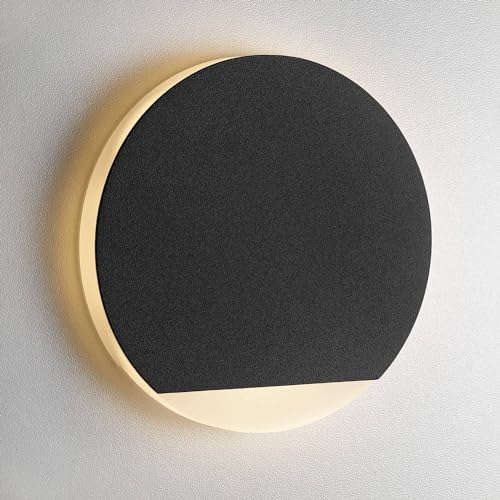 lambado® Treppenlicht mit Bewegungsmelder in schwarz rund - LED Stufenbeleuchtung mit 230V 1,5W für Ambiente & Sicherheit im Dunkeln