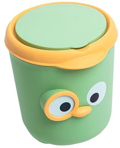 DIKACA Mini Mülleimer Mit Deckel Süßer Tischabfalleimer Für Büro Und Zuhause Praktischer Abfallbehälter Material Für Schlafzimmer Wohnzimmer Und Arbeitsbereich Kapazität