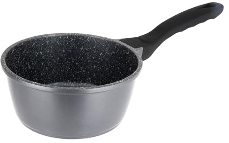 Sitram 714218 Casserole Fonte d'aluminium Intérieur effet Pierre Ø16 cm H7 cm - Revêtement anti-adhésif Whitford Xylan 2 couches sans PFOA, Manche thermorésistant soft touch - Tous feux dont induction