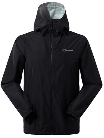 Berghaus Deluge Pro Waterproof Shell Jacket | Adjustable | Durable Coat | Rain Protection Jacket, Black/Black, 3XL