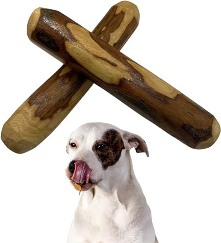 Anlolive | Set 2 Giochi da Masticare Naturali Taglia L 20-23 cm | Cani Medi e Grandi | Legno d’Ulivo | Resistente, Sano e Sicuro | Cura Dentale e Sollievo dallo Stress