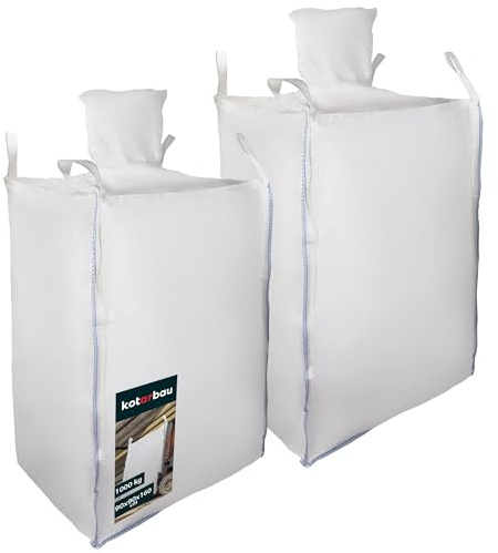 KOTARBAU® 2 St Big Bag Säcke 90x90x160cm Gartenabfallsack Stabil Oberem und Unterrem Trichter 1000kg PP Schwerlastsack Gartenabfallsäcke Gartentasche Abfallsäcke Schuttsäcke Bauschuttsäcke Garten Zube