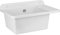 Pilozzo lavanderia 50x35 bianco pietra in resina resistente con ripiano d’appoggio laterale, kit di scarico e fissaggi inclusi