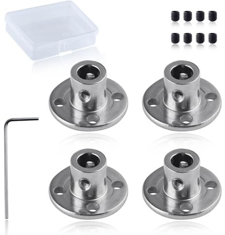 GOLD DEER 6mm Inner Dia Flange Coupling Connector with Hex Wrench Motor Guide Shaft Coupler Connector Rigid Flange Shaft Coupling Rigid Guide Shaft Support Coupler for DIY RC Model Motors