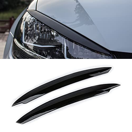 Auto Scheinwerfer Augenbrauen Scheinwerfer Augendeckel Augenbrauen Abdeckung Augenlider Abdeckungen Ersatz für VW Golf 7 VII GTI GTD R MK7 2013-2017 Glanz Schwarz Zubehör