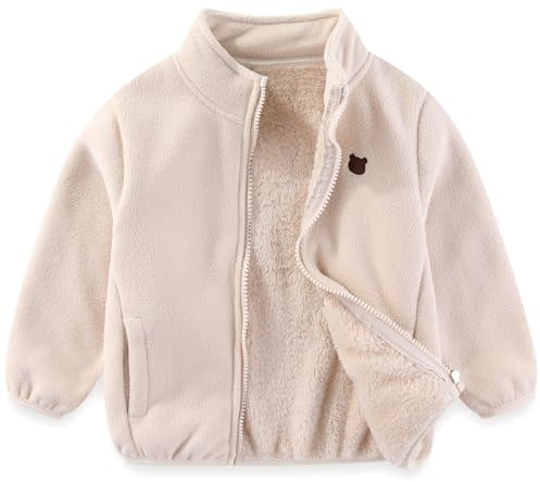 Gajaous Giacca in polarfleece per bambini,giacca calda invernale con zip completa e maniche lunghe per neonati e bambini,abbigliamento autunnale e primaverile
