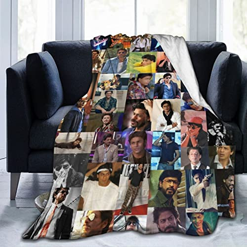 QapLWczK Shah Rukh Khan Collage, ultraweiche Microfleece-Überwurfdecke, warm, bequem, vielseitig, Decke für Sofa und Reisen, 203,2 x 152,4 cm