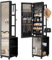 Hzuaneri Schmuckschrank, Spiegelschrank, stehender Schmuck-Organizer mit 1 Kleiderständer, 3-stufige Ablageflächen mit 4 Kleiderhaken, Schwarz JC17004B
