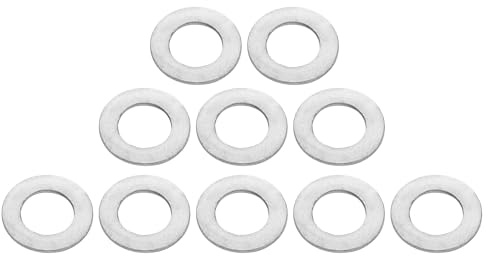 Motoforti Universal Flat Washer 15mm ID 28mm OD 2.5mm Thickness 10 Pcs | Durable, Stainless Steel, Silver Tone