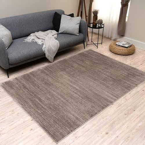 THE RUGS Montana Rug - Modern & Vintage Low Pile Area Rugs Living room, Bedroom, Kitchen, Soft Low Pile, Pet-Friendly, Easy to Clean [Abstract Beige, 200x290 cm]