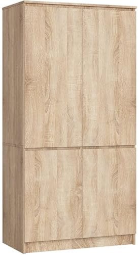 AKORD Armario S90 Roble Sonoma 90 cm 4 Puertas 90x51x180 cm