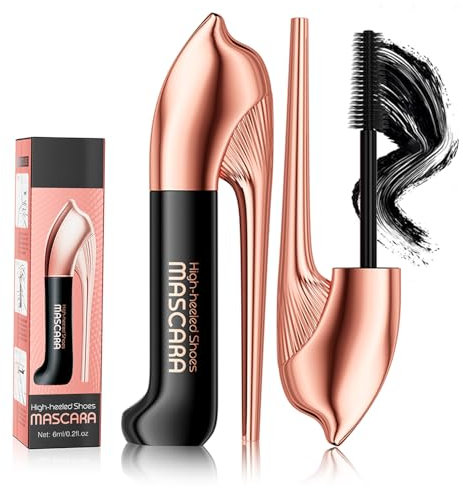 Mascara Wasserfest Schwarz -2025 NEW hochhackige Schuhform-wimperntusche schwarz- Mascara Cream Wimperntusche, Wasserfest, kein Verschmieren,Kreieren Sie ganz einfach einen natürlichen Look