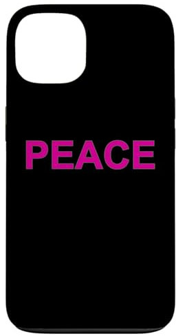Peace Scritta grande in rosa con bordo grigio Custodia per iPhone 13