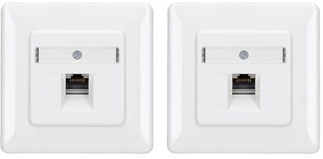 2 x Rutenbeck UAE - Cat. 6A iso Universal-Anschlussdose/Datendose/Netzwerkdose LAN mit Unterputz-Abdeckung reinweiß 136112030, 1-fach RJ45, 10 Gbit/s, geschirmt