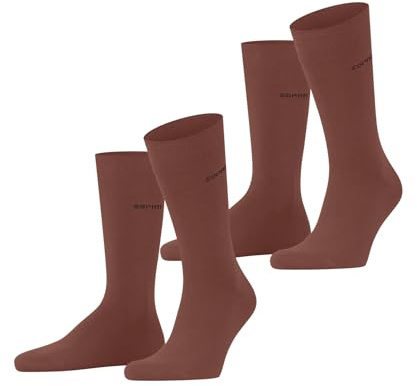 ESPRIT Herren Socken Basic Uni Multipack M So Baumwolle einfarbig 2 Paar, Braun Tabasco 5266, 43-46