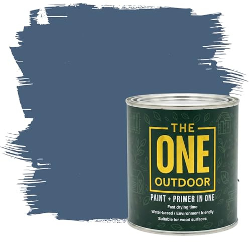 THE ONE Outdoor Paint - Blue, 2.5 Litre | Durable Exterior Paint for Wood, Metal & Masonry | Weather Resistant Finish