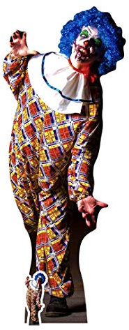 STAR CUTOUTS It Is A Very Scary Male Clown Cut Out, Cardboard, Multi-Colour, 175 x 68 x 175 cm