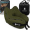 SNUGL Nackenkissen Memory Foam Waschbar & Verstellbar | Kuscheliges Nacken Reisekissen Für Flugzeug, Auto & Unterwegs | Reise-Kissen Nackenhörnchen, Neck Travel Pillow (Olivgrün, Erwachsener Normal)