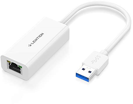 LENTION Adaptateur réseau Ethernet Gigabit USB 3.0 à RJ45 LAN Hub câblé pour Ethernet 1000 Mbps Compatible pour Nintendo Switch, MacBook, Chromebook, Surface, Mac OS, Win OS, Linux, Plus (Blanc)
