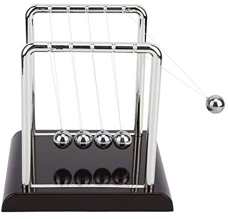 Newtons Wiege Metall Balance Pendel Schreibtisch Deko Physik Spiel | Kugelpendel zum Entspannen, erklärt Impuls- und Energieerhaltung, korrosionsbeständig, lehrreiches Geschenk