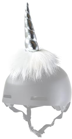 ParaWild Unicorn Horn Ski Helmet Cover - Stick-On Plush Decoration for Kids & Adults | Snowboard Bike Skate Helmet Accessory | Funny Helmet Topper | Easy Attach, No Damage