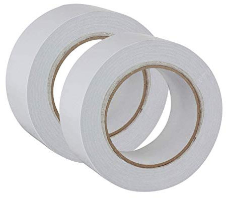 GTSE Clear Double Sided Tape, 50mm (2”) x 33m, Strong Wide Double Sided Sticky Tape for Craft, Scrapbooking and Mounting Photos, 2 Rolls