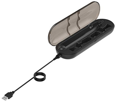 perfk ABS Tragbare Elektrische Zahnbürste Ladegerät Lade Fall für für, Schwarz 1m Kabel