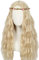 Linfairy Long Wavy Hippie Perücken für Frauen 70er Halloween Cosplay Kostüm Perücke für Party mit Blumenkrone