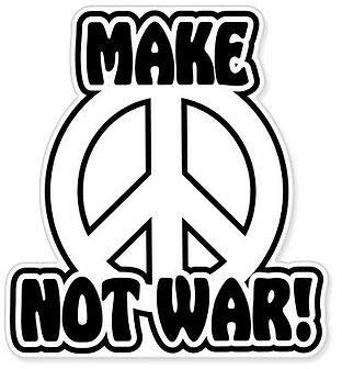12cm! Klebe-Folie Wetterfest Made-IN-Germany Make Love Not War Peace car K931 UV&Waschanlagenfest Auto-Aufkleber Sticker Decal