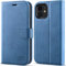 OCASE Hülle iPhone 12 Handyhülle iPhone 12 Pro Hülle [Premium PU Leder] [Kartenfach] [Magnetverschluss] Lederhülle RFID Schutzhülle Klapphülle Case Cover Etui Kompatibel für iPhone 12/12Pro (Hellblau)