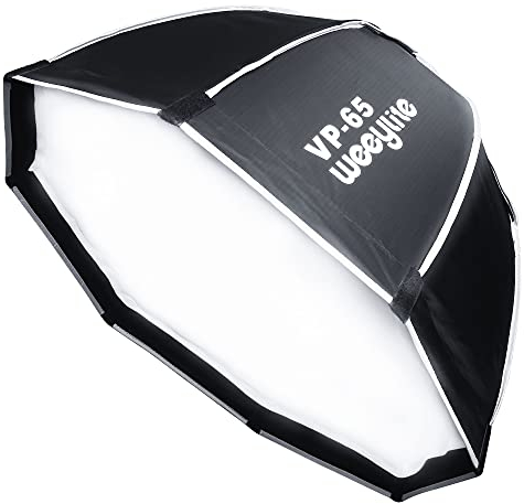 Weeylite Softbox ottagonale da 65 cm con attacco Bowens Speedring, diffusore interno ed esterno con borsa per il trasporto per studio fotografico, illuminazione flash video
