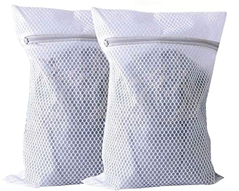 2PCS Large Mesh Laundry Bags, 24in × 24in(60x60cm) Reusable Zpped Net Washing Machine Bag, Exra Lrge Heyomb Dure Laundry Bag, Used for Travel Clog Bags and Unwear/Clothes/Soks
