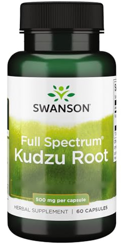 Swanson, Full Spectrum Kudzu Root, 60 glutenfreie Kapseln, 500mg Pflanzliche Ergänzungsmittel je Dosis, Sojafrei, GMO frei, Geschmacksneutral