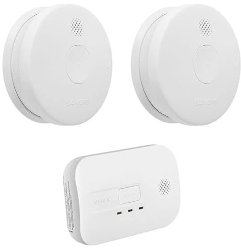 SIEMENS - Lot de 2 détecteurs de fumée NF Autonomie 5 ans + 1 détecteur de monoxyde de carbone NF autonomie 3 ans