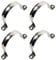 Ohamtes 4PCS 100mm(4) Pipe Band Clamps, 201 Stainless Steel Pipe Clamps, Two Hole Pipe Band Tension Clamps, U-Shaped Pipe Clips, Saddle Clamps