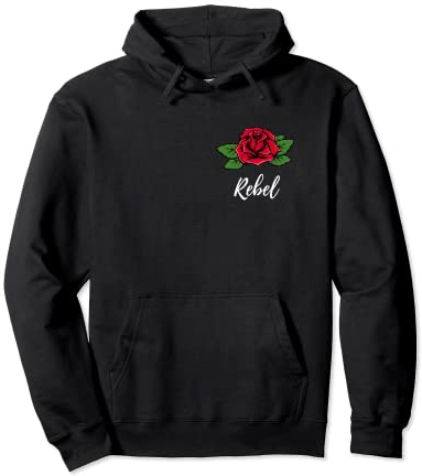 Rebellische Rose Pullover Hoodie