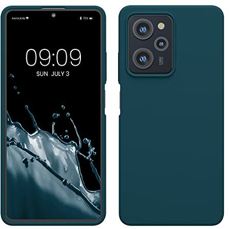 kwmobile Cover per Xiaomi Poco X5 Pro 5G Custodia - Back Case per Smartphone in Silicone TPU - Protezione Gommata - petrolio matt