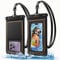 UNBREAKcable Floating Waterproof Phone Pouch 2 Pack - IPX8 Waterproof Phone Case Dry Bag for iPhone 16 15 14 13 12 11 Pro Max XR XS 8, Samsung S24 S23 S22 S21 Ultra S20 FE Up to 7.0 inch- Black