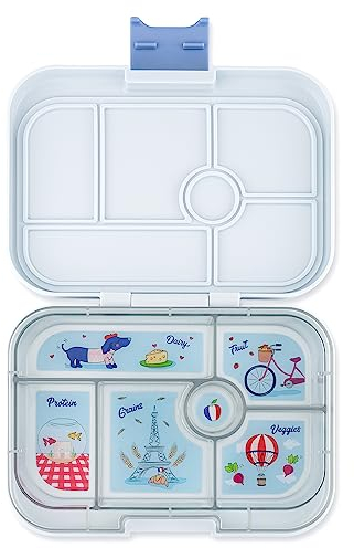 Yumbox Fiambrera Bento original a prueba de fugas para niños (gris perezoso (bandeja de París)