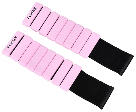 PowrX Manchettes lestées en silicone de qualité supérieure, pièces en acier inoxydable, faciles à nettoyer, résistantes à la transpiration et aux odeurs - Entraînement, fitness, yoga, course, Pilates,