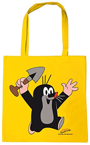 Logoshirt® Der kleine Maulwurf I Juhu I Baumwolltasche I gelb I Lizenziertes Originaldesign